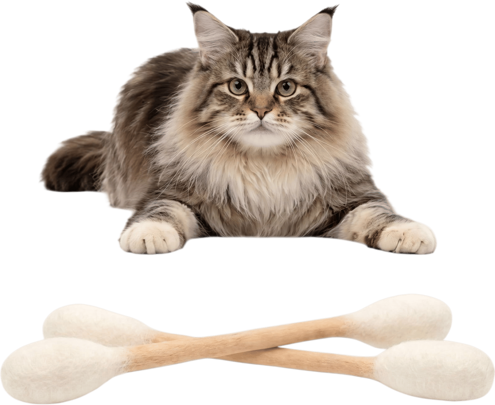 Natural Wool & Silvervine Cat Toy - Giant Cotton Swab Shape