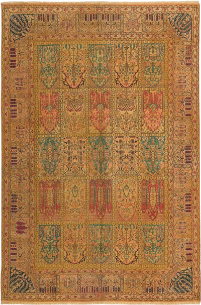 6' x 9' Hand Knotted Kashmir Oriental Rug