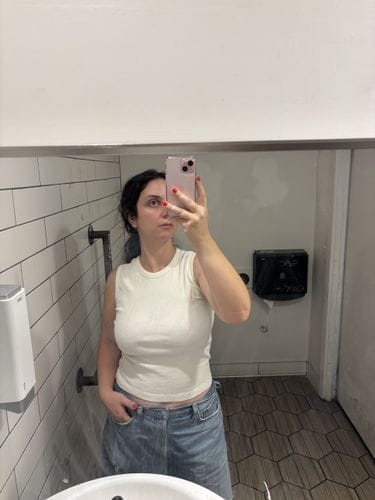 Crying in a coffee shop bathroom