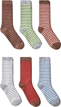 Striped 6pk Crew Socks 