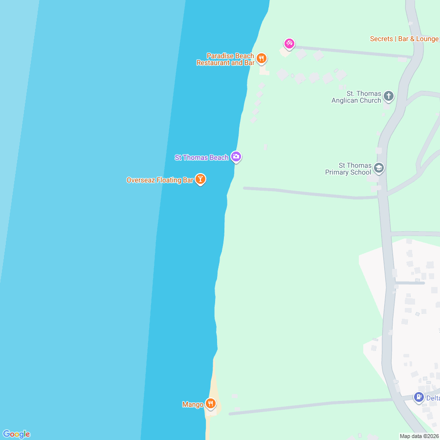 Google Map to an amazing beach in Nevis
