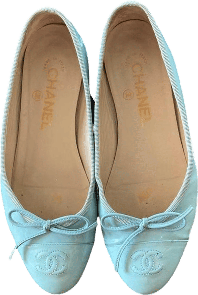 Chanel Blue and Green Ballet Flats