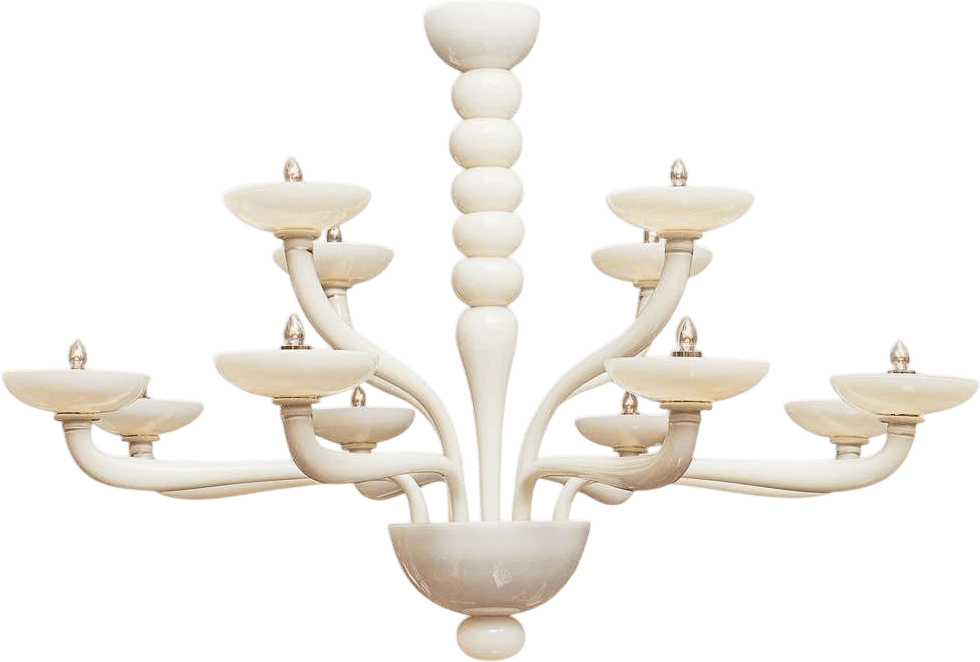 Murano Glass Ivory Chandelier