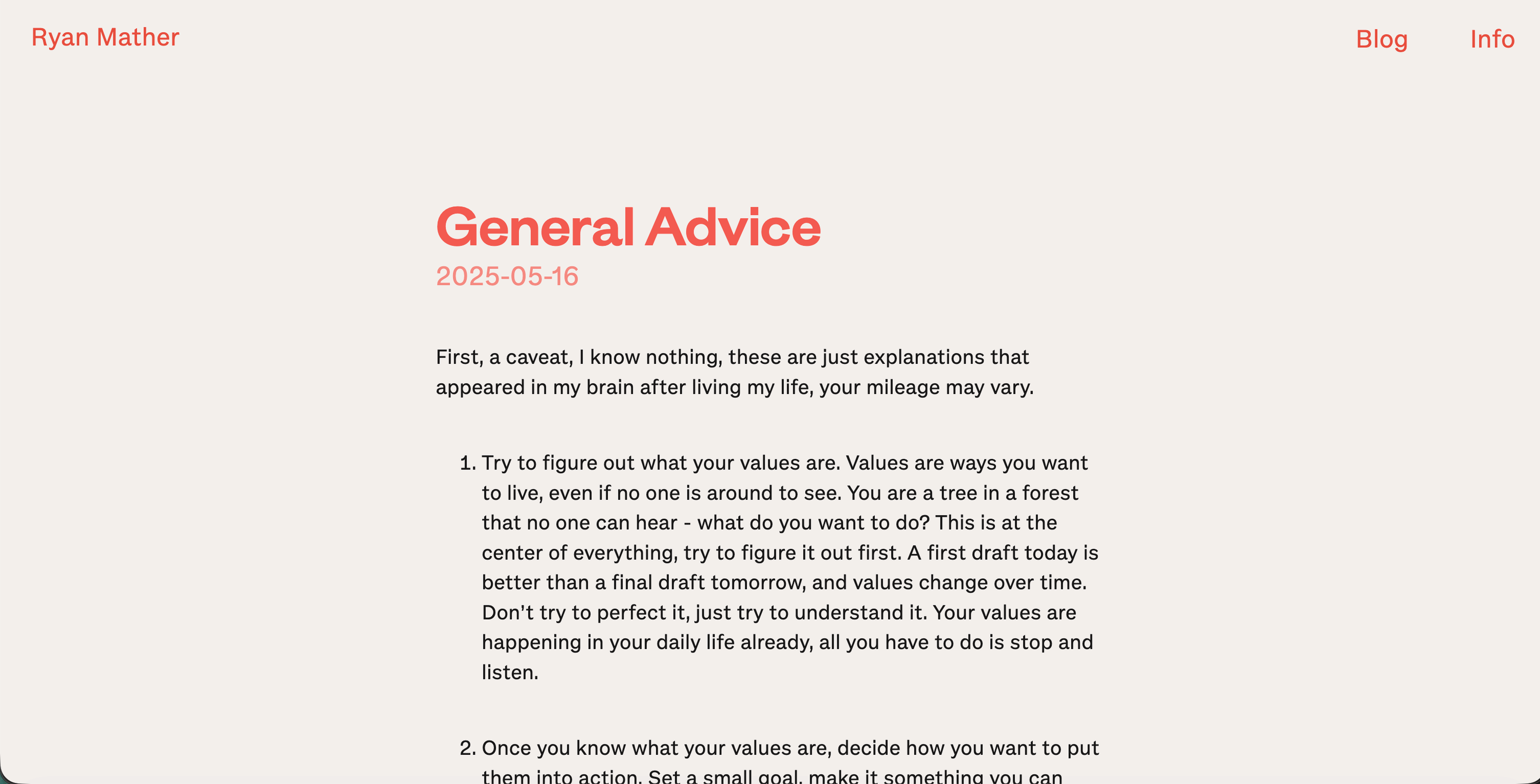 Advice for people