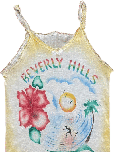 Vintage Hibiscus and Surfer Yellow Vest