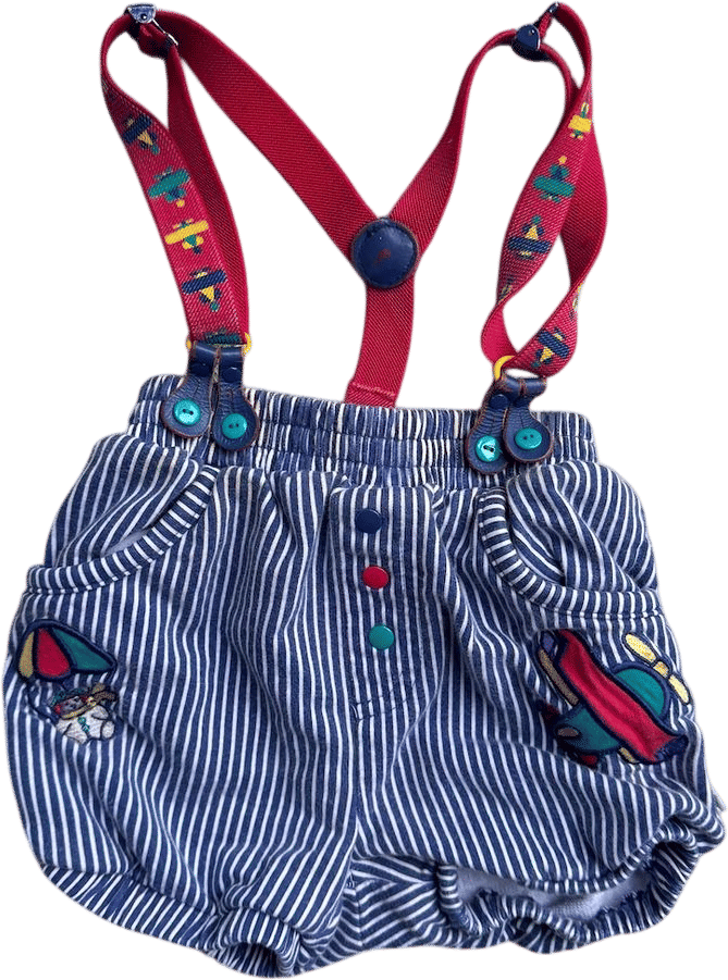 90s Kids Baby Vintage Gymboree Stripe Short With Plane Suspenders Adjustable XS 9m 12m 18m - Etsy