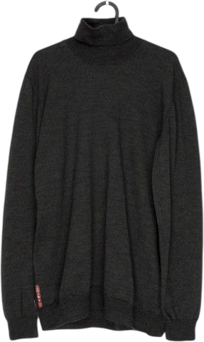 Vintage Prada Linea Rossa Red Logo Knit Turtleneck Sweater