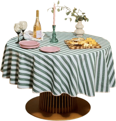 Beautiful Home Striped Tablecloth