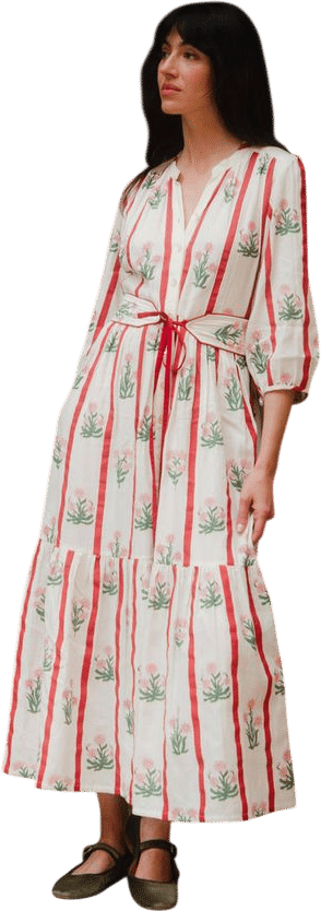 Colette Dress in Red Jaipur Stripe