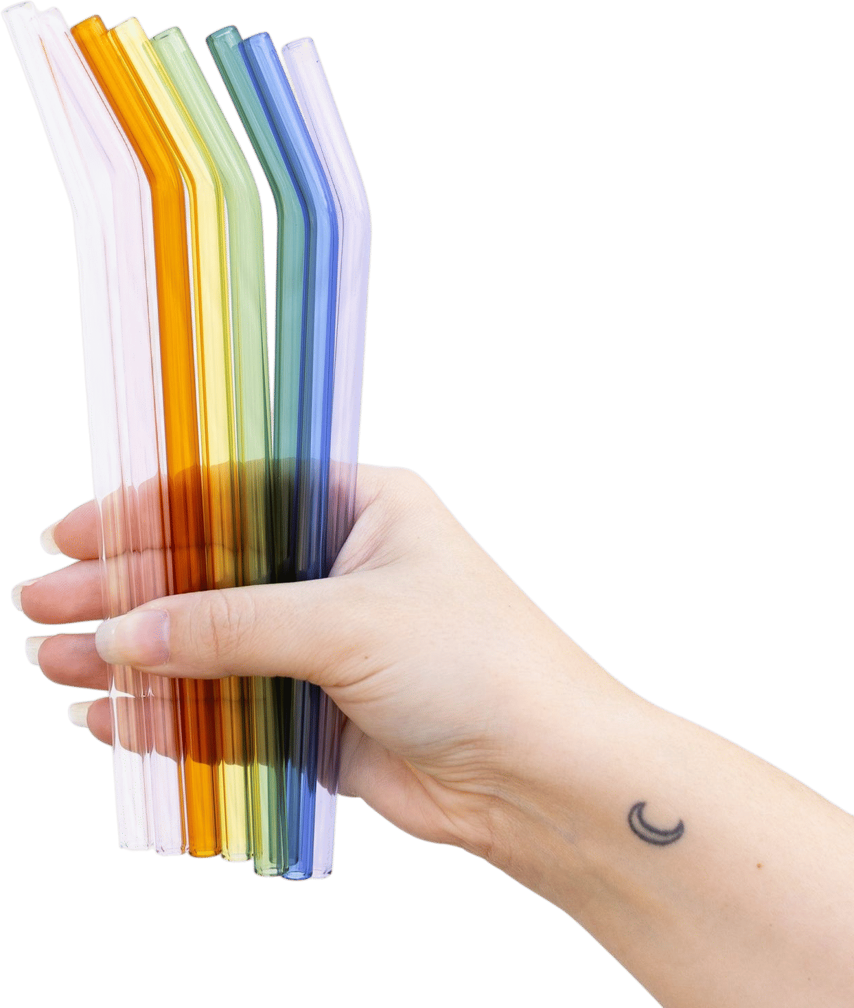 colorful glass straws