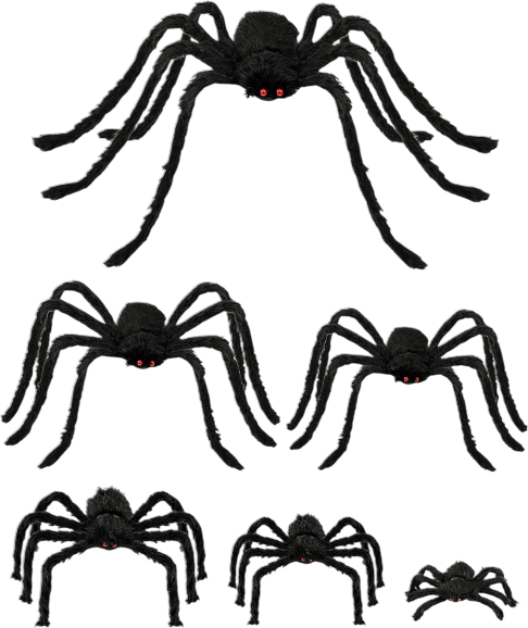 Halloween Plush Spider Set (6 Pack)