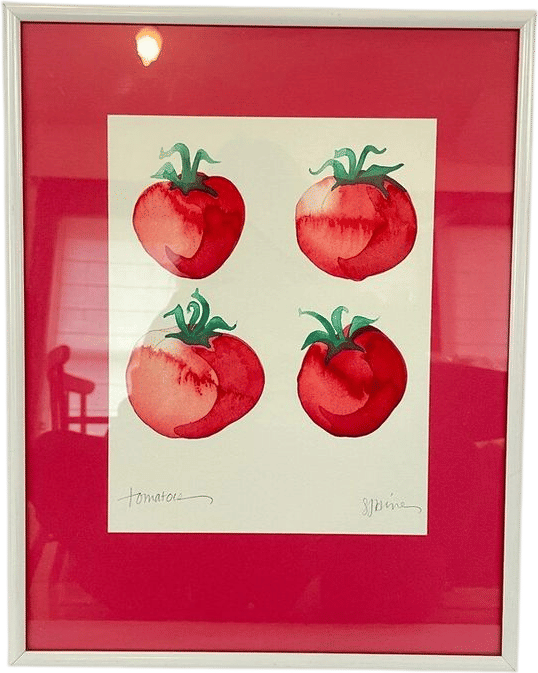 Vintage Tomatoes Watercolor Art Print Signed Framed 11x14 - Etsy