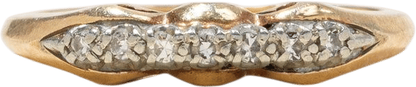 14K Semi Eternity Diamond Scalloped Ring