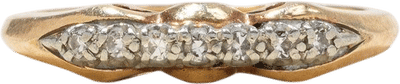 14K Semi Eternity Diamond Scalloped Ring