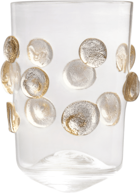 Athena Handmade Murano Tumbler Glass - Gold