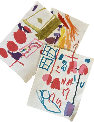 Using kids’ drawings as gift wrapping paper