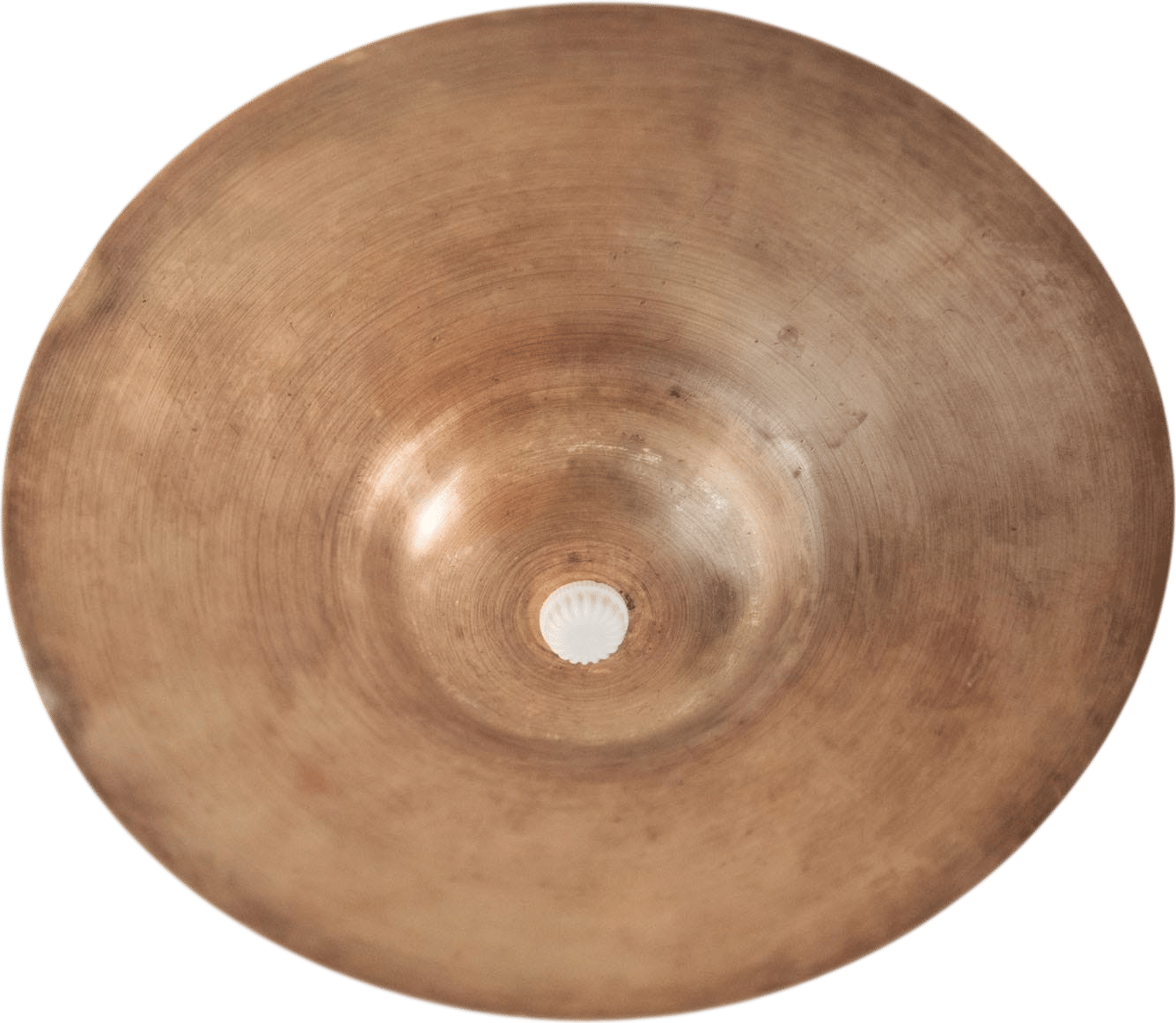 replace a glass ceiling shade with a brass cymbal