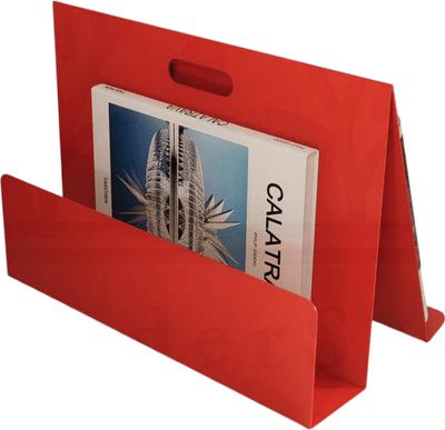 Modern Steel Magazine Rack