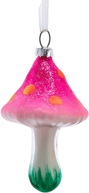 Pink Glow in the Dark Mushroom Ornament