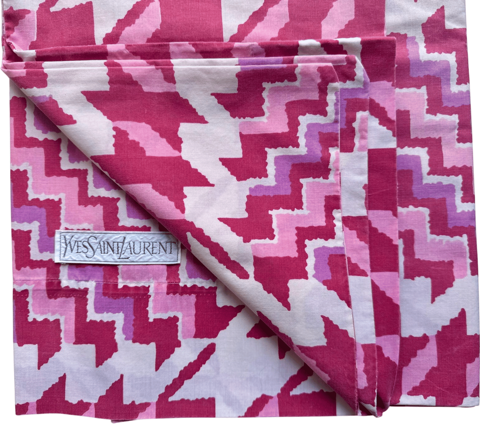 Vintage 1970’s Yves Saint Laurent for Fieldcrest “Desert Song” Pair of King Size Flat Sheets & King Size Pillow Cases.