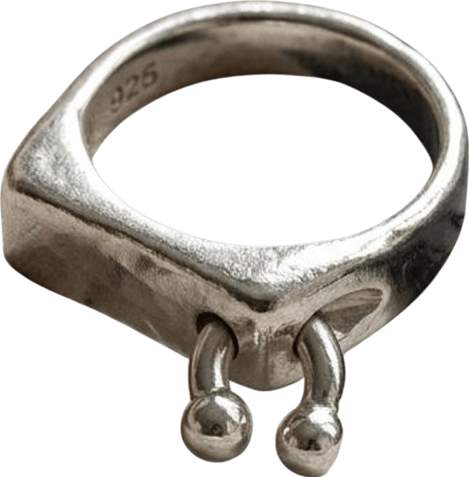 Minimalist Sterling Silver Dangle Ring