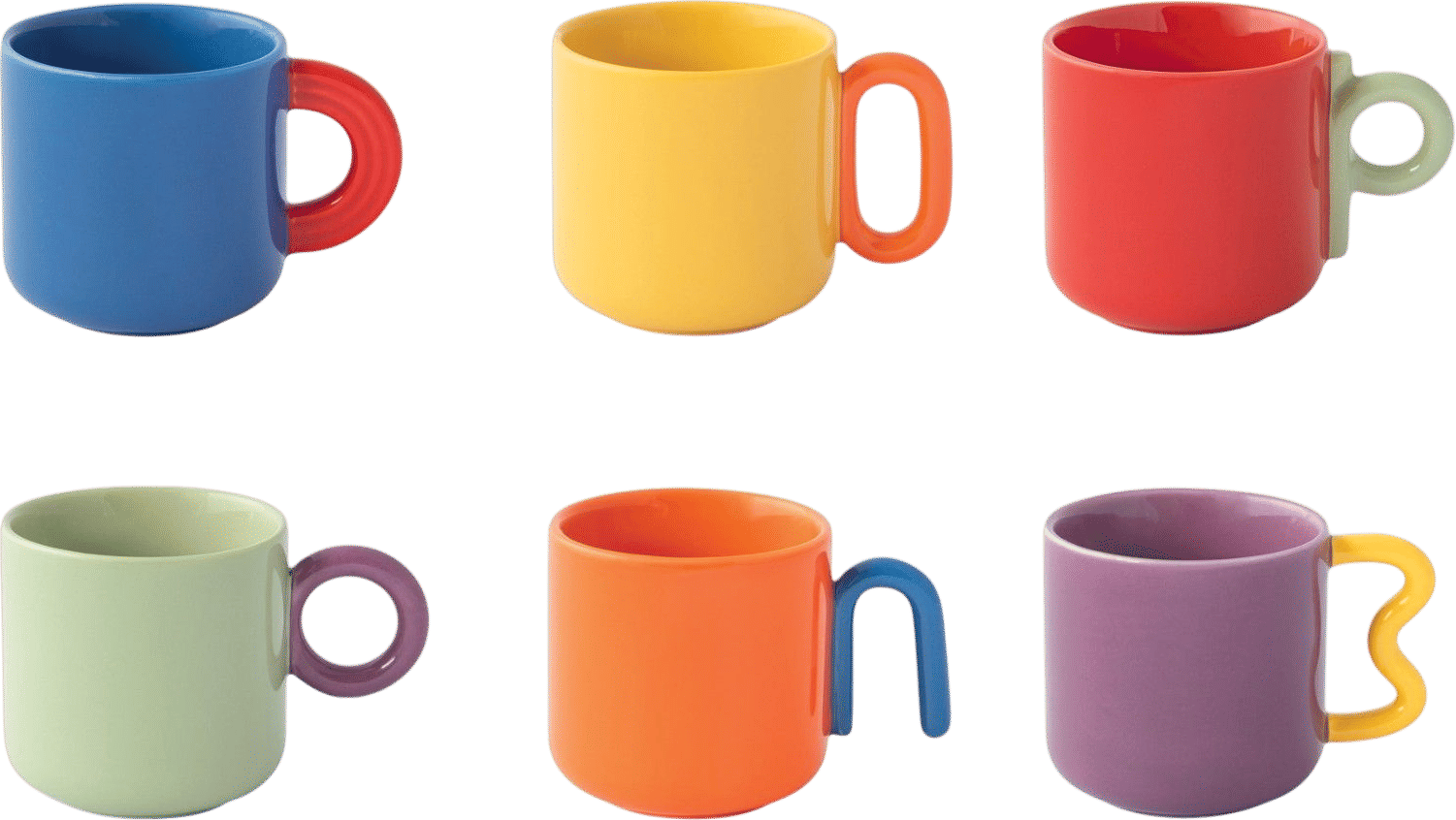 Creative Porcelain Mugs & Espresso Cups Set of 6