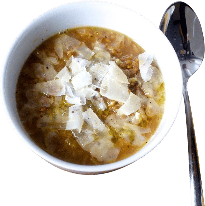cozy cabbage and farro soup