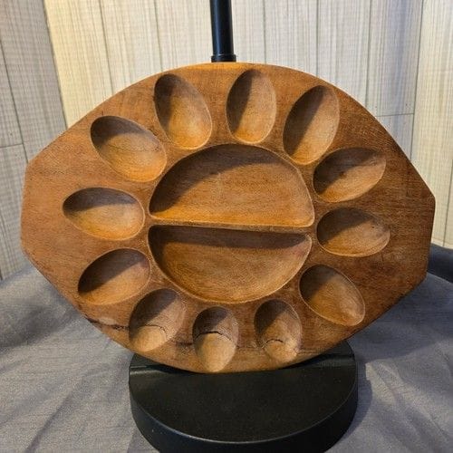 Vintage Taverneau Wood Deviled Egg Plate