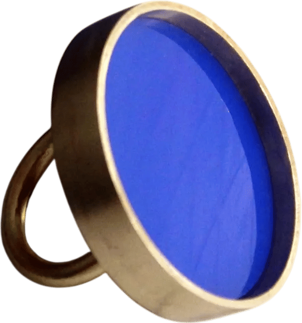Poppy Norton Circle Ring in Brass with Acrylic Inlay