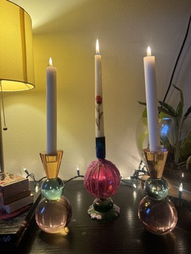 Tapered Candles in fun Holders