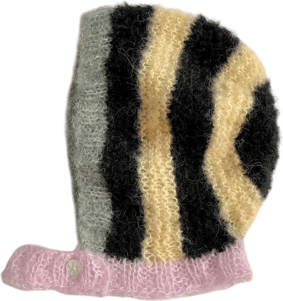 Hand Knitted Striped Baby Bonnet: Alpaca Silk Mix - Etsy
