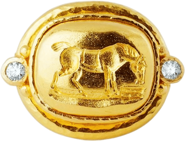 Elizabeth Locke 'Grazing Horse' Diamond Ring
