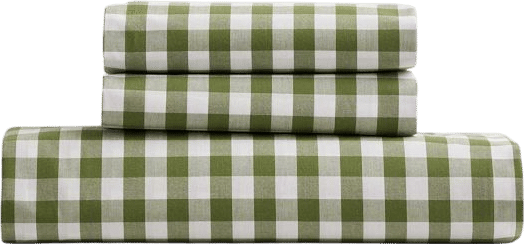 Classic Organic Percale Gingham Fitted Sheet Set