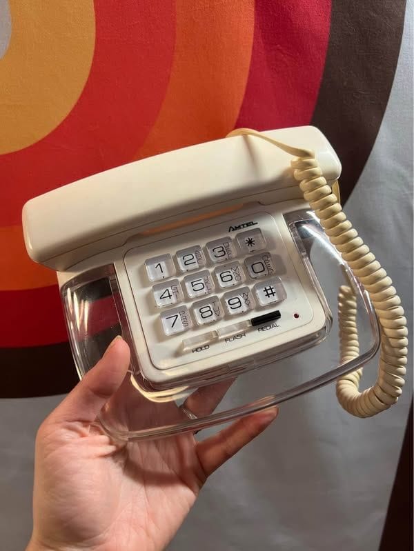 Vintage 80s Amtel Clear Lucite Telephone