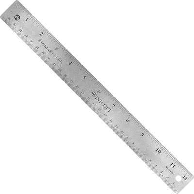 12" Stainless Steel Ruler with Cork Back