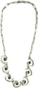 Malachite Silver Swirl Necklace