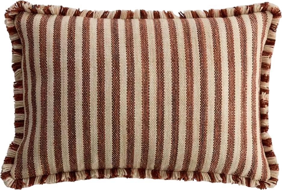 Striped Woven Lumbar Outdoor Throw Pillow