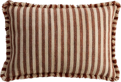 Striped Woven Lumbar Outdoor Throw Pillow