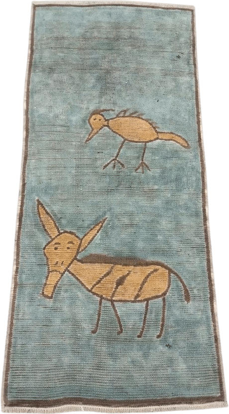2x4 Hand-knotted vintage rug