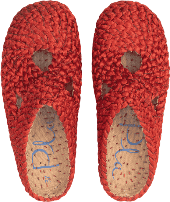 Sandalia de yute Illetes Rojo