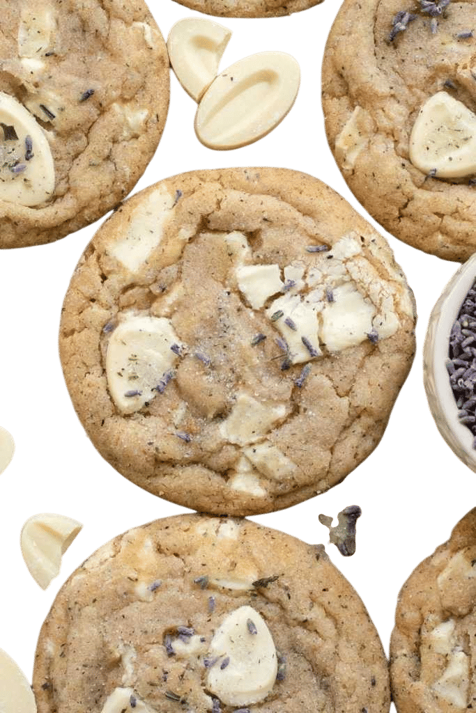 Lavender White Chocolate Chip Macadamia Cookies