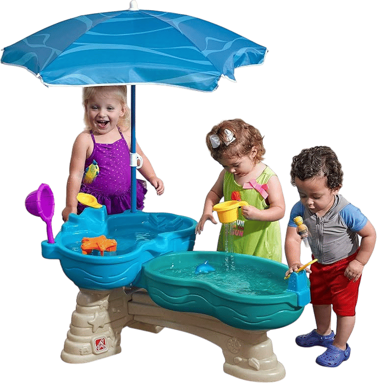 Water table with umbrella