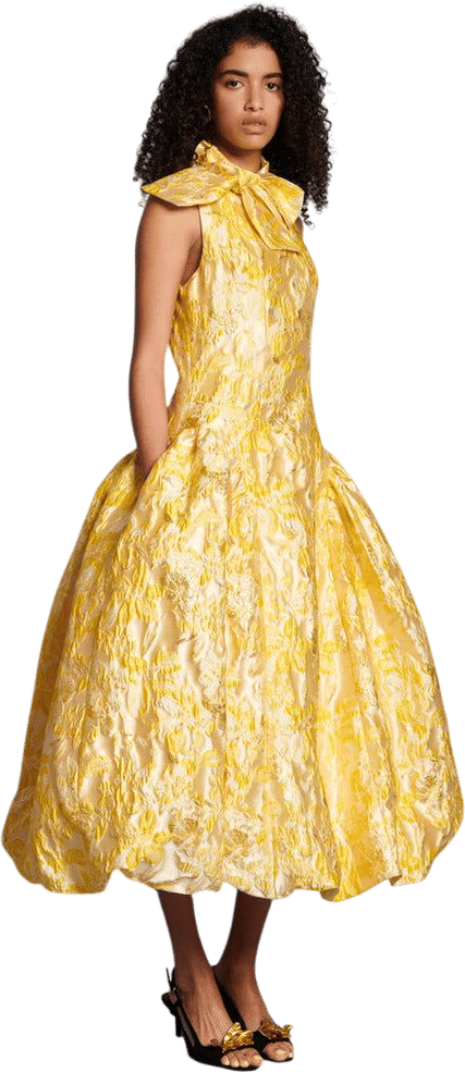 Sister Jane DREAM Ochre Jacquard Midi Dress