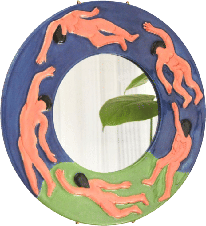 Hand-painted Ceramic Dancing Mirror Wall Decor