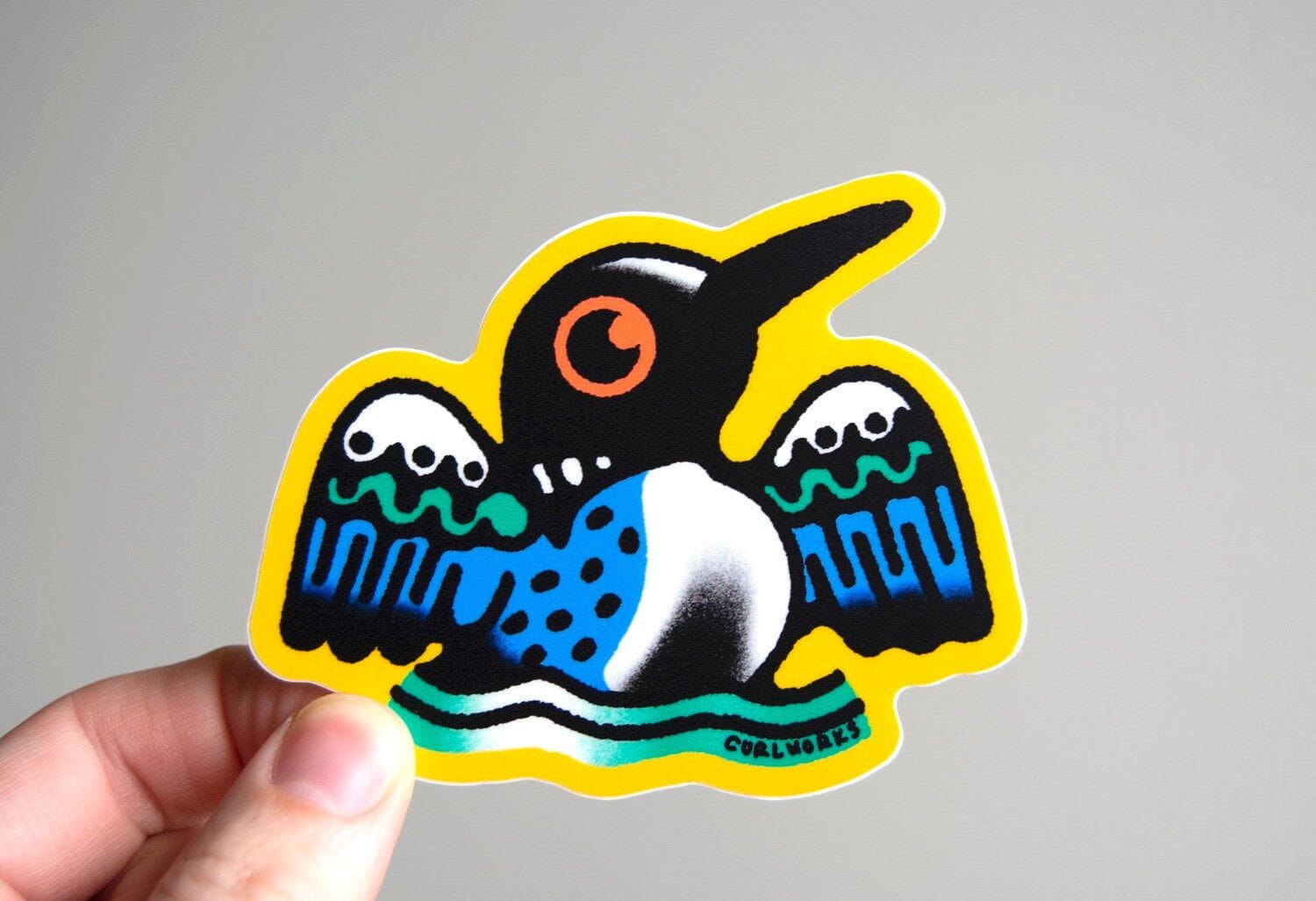 Curlworks Loon Vinyl Sticker
