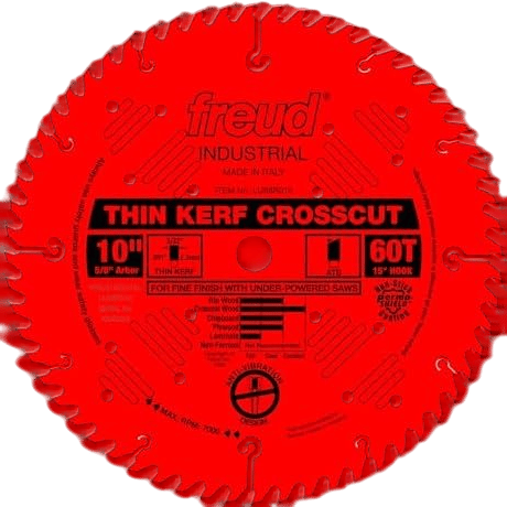 Freud Thin Kerf Fine Finish Crosscut Saw Blade with Premium Tico Hi-Density Carbide Crosscutting Blend for Maximum Performance - 10" Diameter, 60 Teeth, ATB Grind - LU88R010