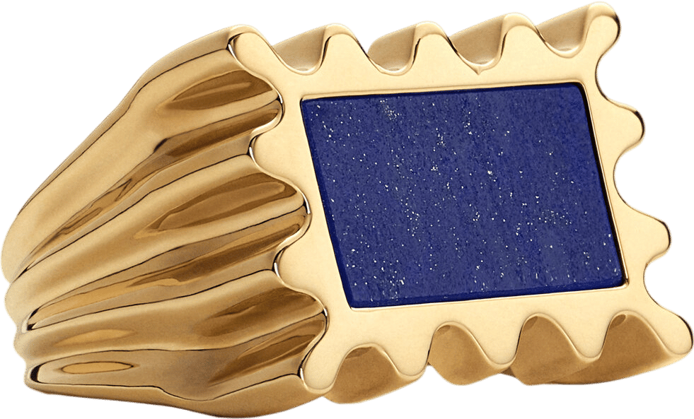 Suminagash 18K Yellow Gold Lapis Lazuli Ring