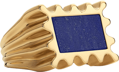Suminagash 18K Yellow Gold Lapis Lazuli Ring