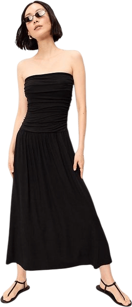 Strapless Ruched Maxi Sundress