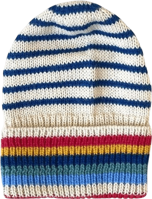 Alpaca Rainbow Striped Hat